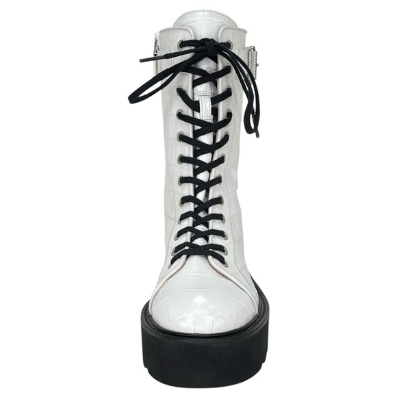 Stuart Weitzman Ryder Ultralift White Leather Womens Bootie Size 8M - Picture 6 of 14